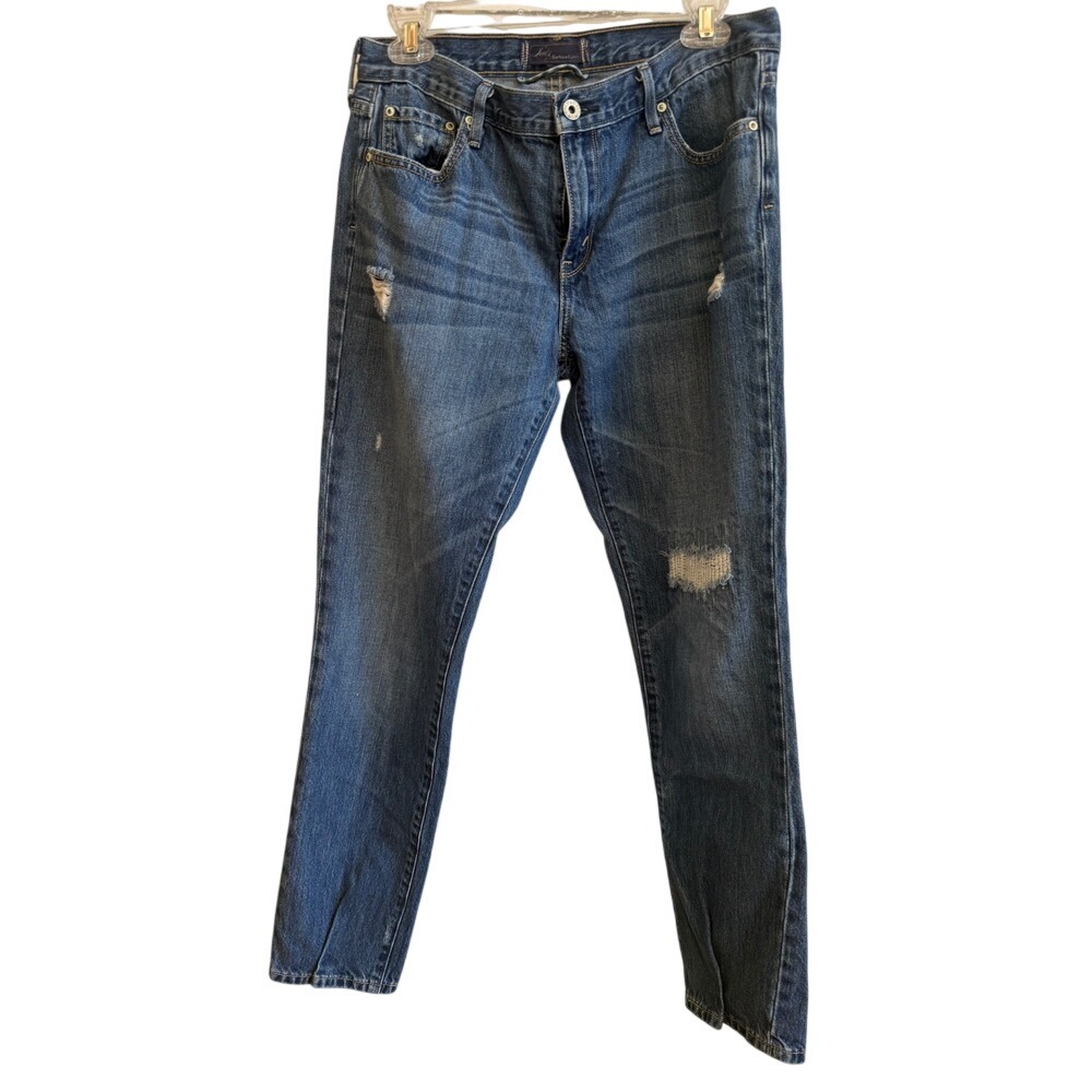 Levis Boyfriend Jeans Womens 6 Distressed Straight Leg Denim 100 Cotton